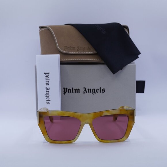 Palm Angels PERI099 HOLLYWOOD 1925 Cat Eye Sunglasses - Havana/Red - Picture 3 of 11